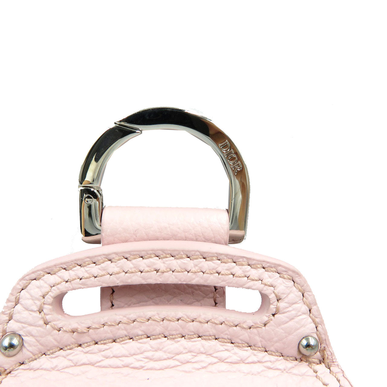 Christian Dior Key Ring Leather Pink Women