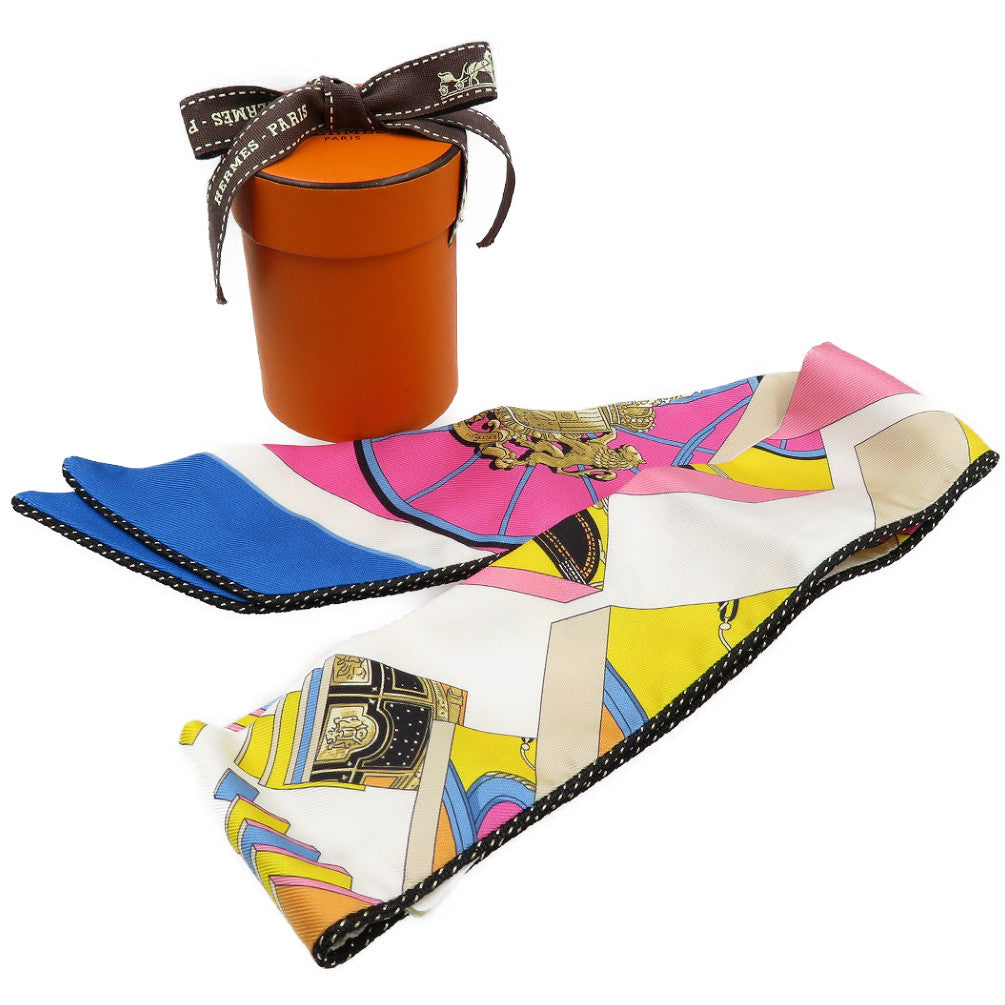 Hermes Scarf Silk Pink Twilly Pocket Women