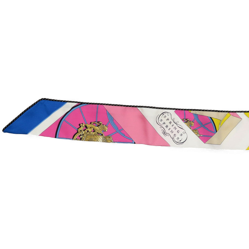 Hermes Scarf Silk Pink Twilly Pocket Women