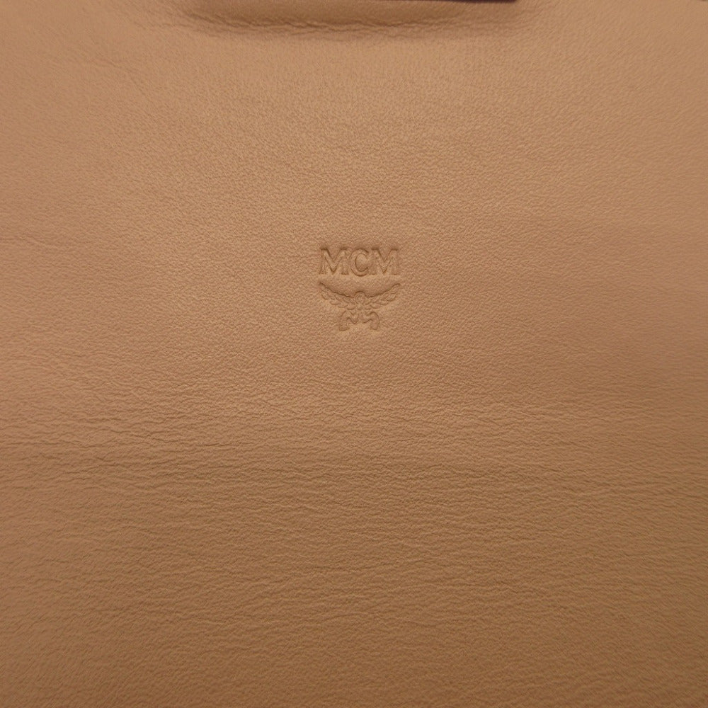 Mcm Long Wallet Purse 8Apa11 Leather Champagne Gold Chain Shoulder Bag Women