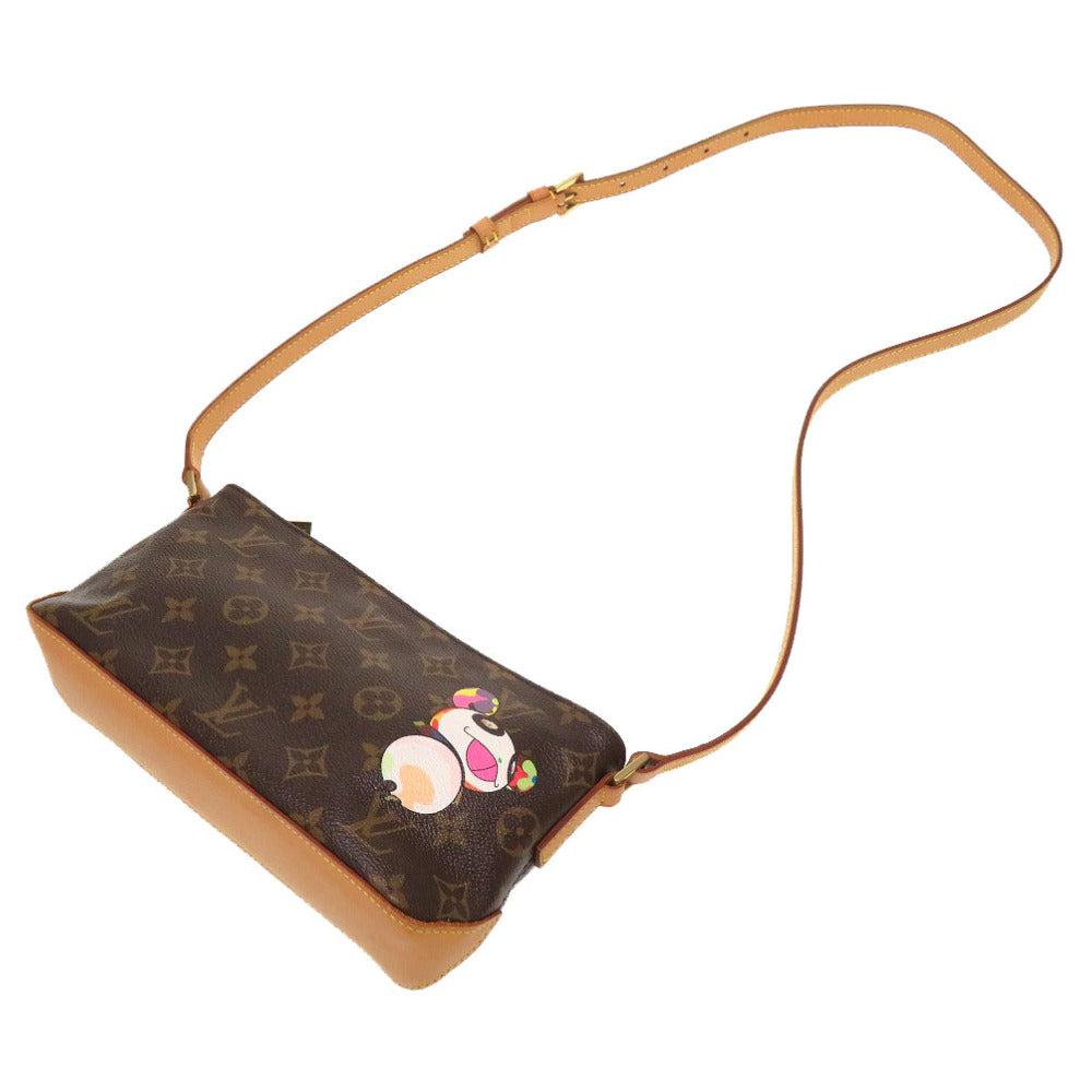 Louis Vuitton Shoulder Bag M51241 Monogram Canvas Brown Monogram Panda Trotteur Takashi Murakami