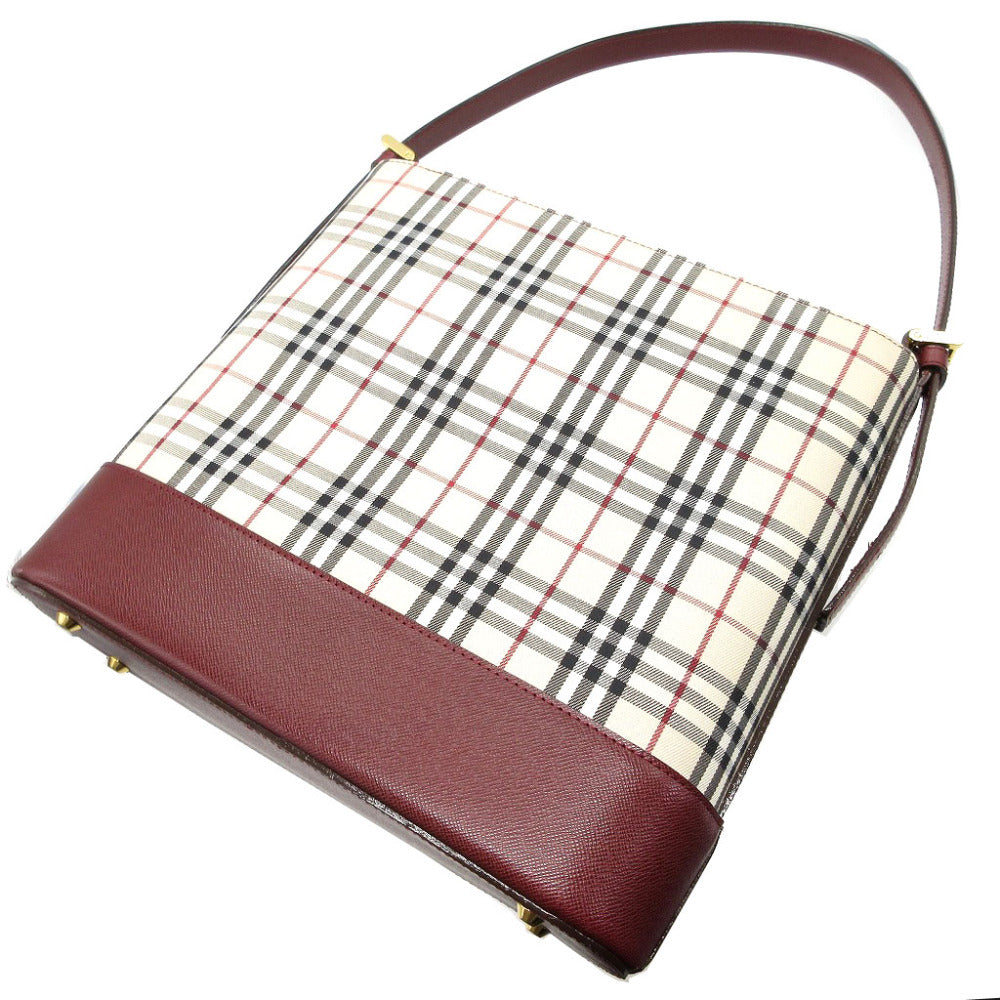 Burberry Shoulder Bag Canvas, Leather Beige Check Women Secondhand