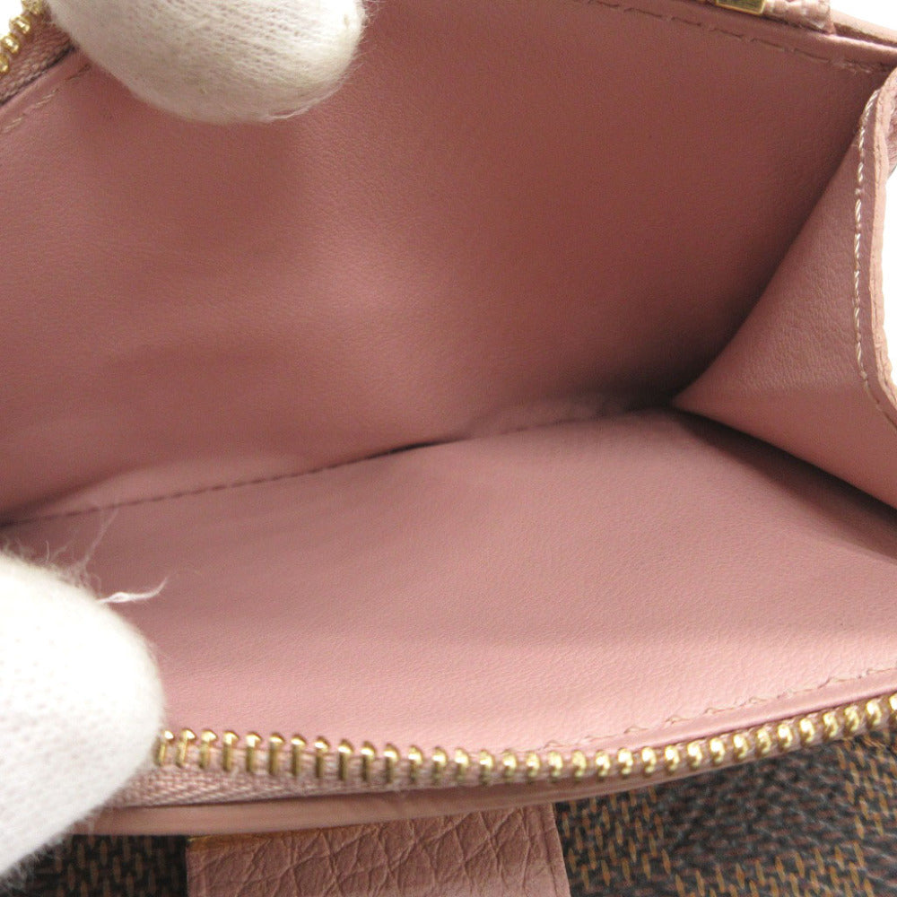 Louis Vuitton Tri-Fold Wallet N60208 Damier Canvas, Leather Magnolia Compact Wallet Damier