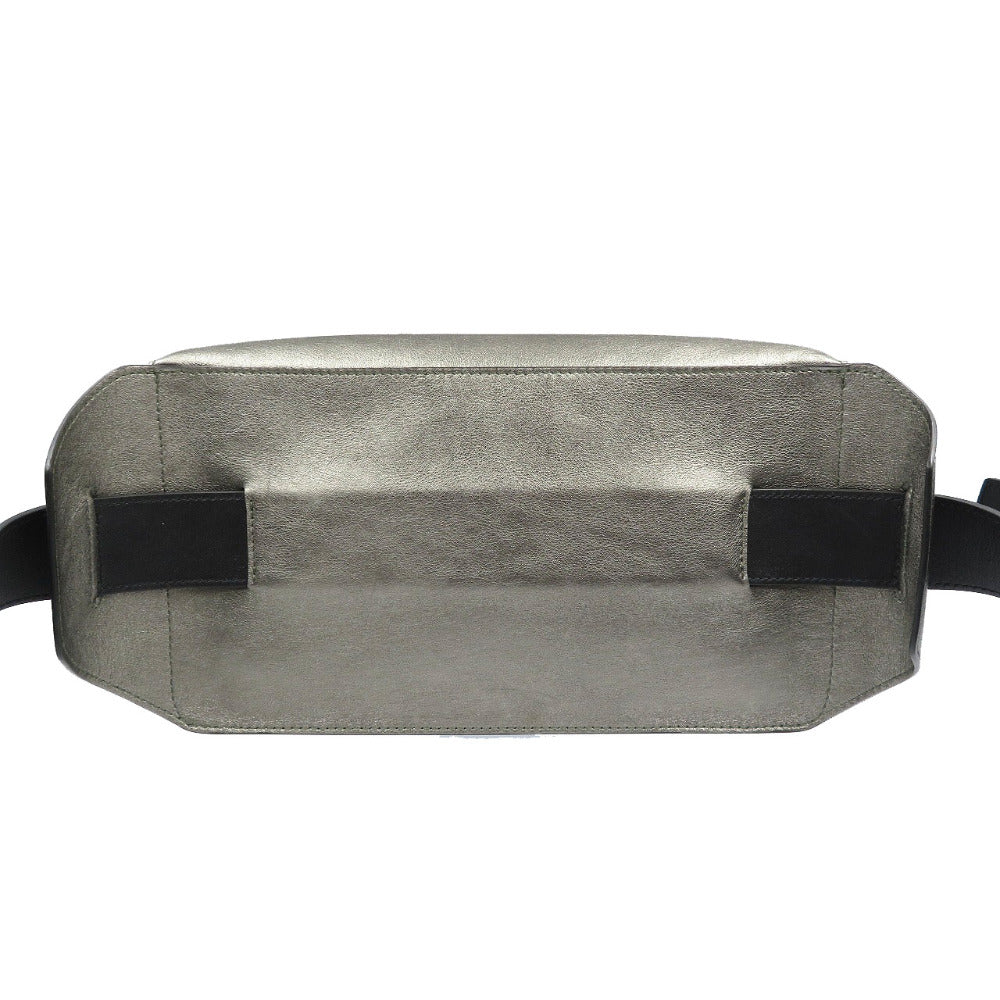 Jimmy Choo Sling Bag Leather Metallic Gray Mens Secondhand