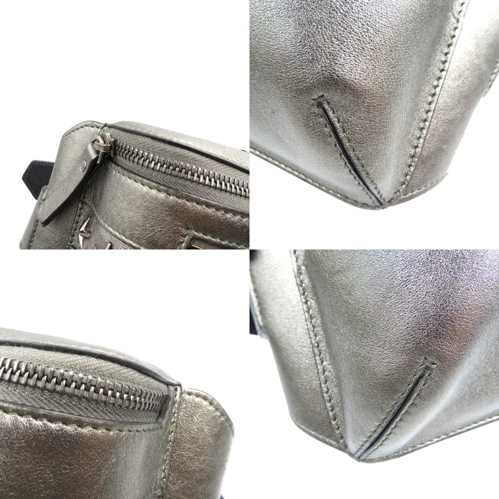 Jimmy Choo Sling Bag Leather Metallic Gray Mens Secondhand