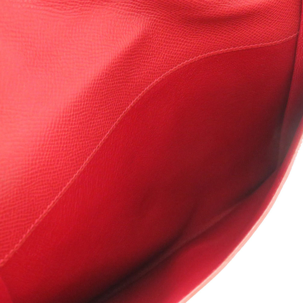 Hermes Clutch Bag Courchevel Red Vintage Mens