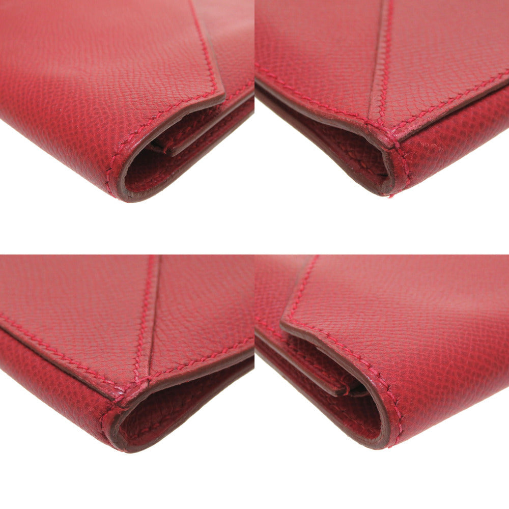 Hermes Clutch Bag Courchevel Red Vintage Mens