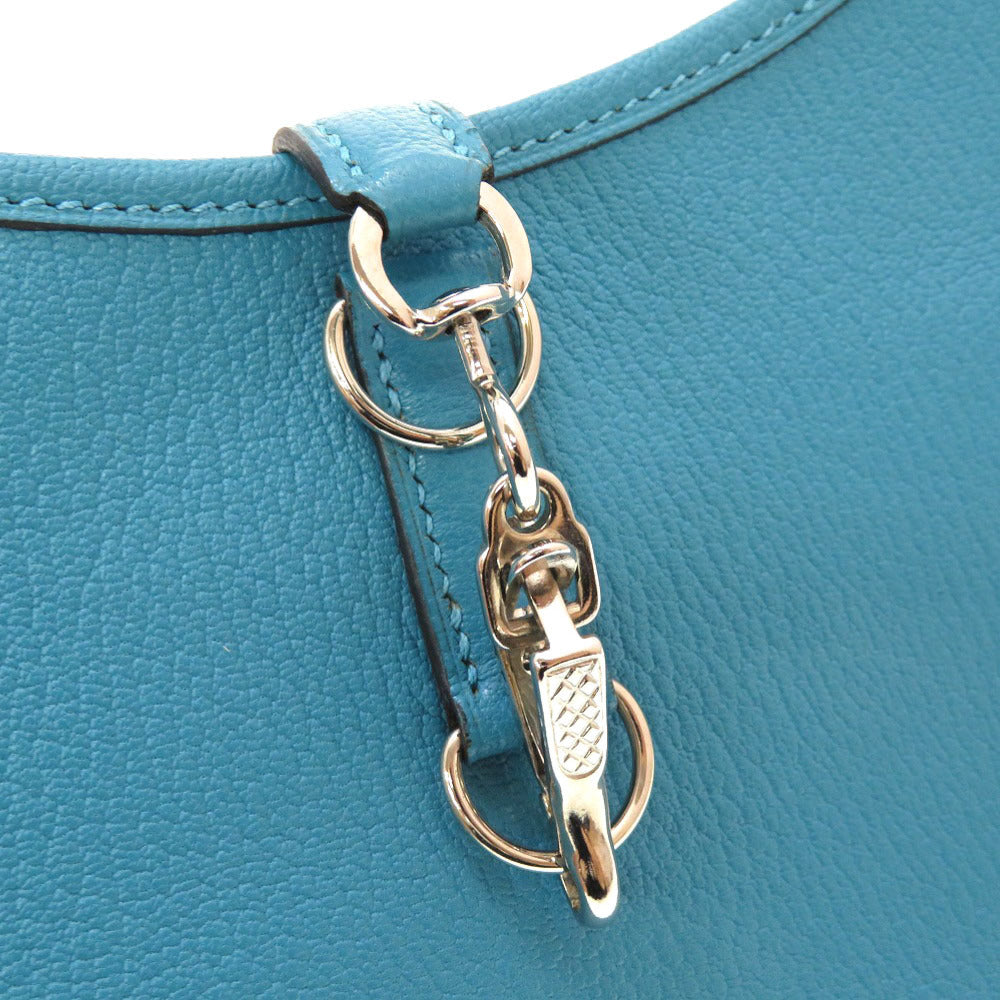 Hermes Shoulder Bag Shave Turquoise Trim 24 Women Secondhand