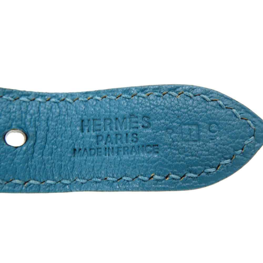 Hermes Shoulder Bag Shave Turquoise Trim 24 Women Secondhand