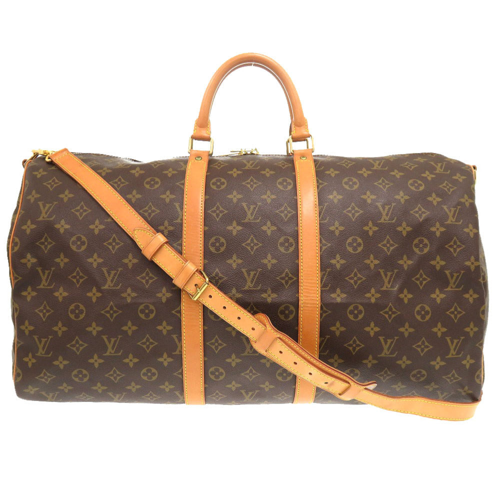 Louis Vuitton Boston Duffel Bag M41414 Monogram Canvas Brown Monogram Keepall Bandouliere55 Mens