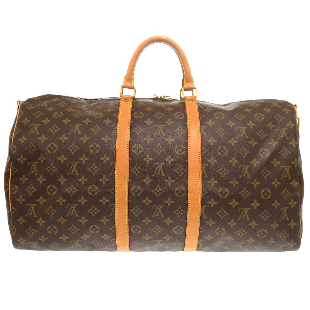 Louis Vuitton Boston Duffel Bag M41414 Monogram Canvas Brown Monogram Keepall Bandouliere55 Mens