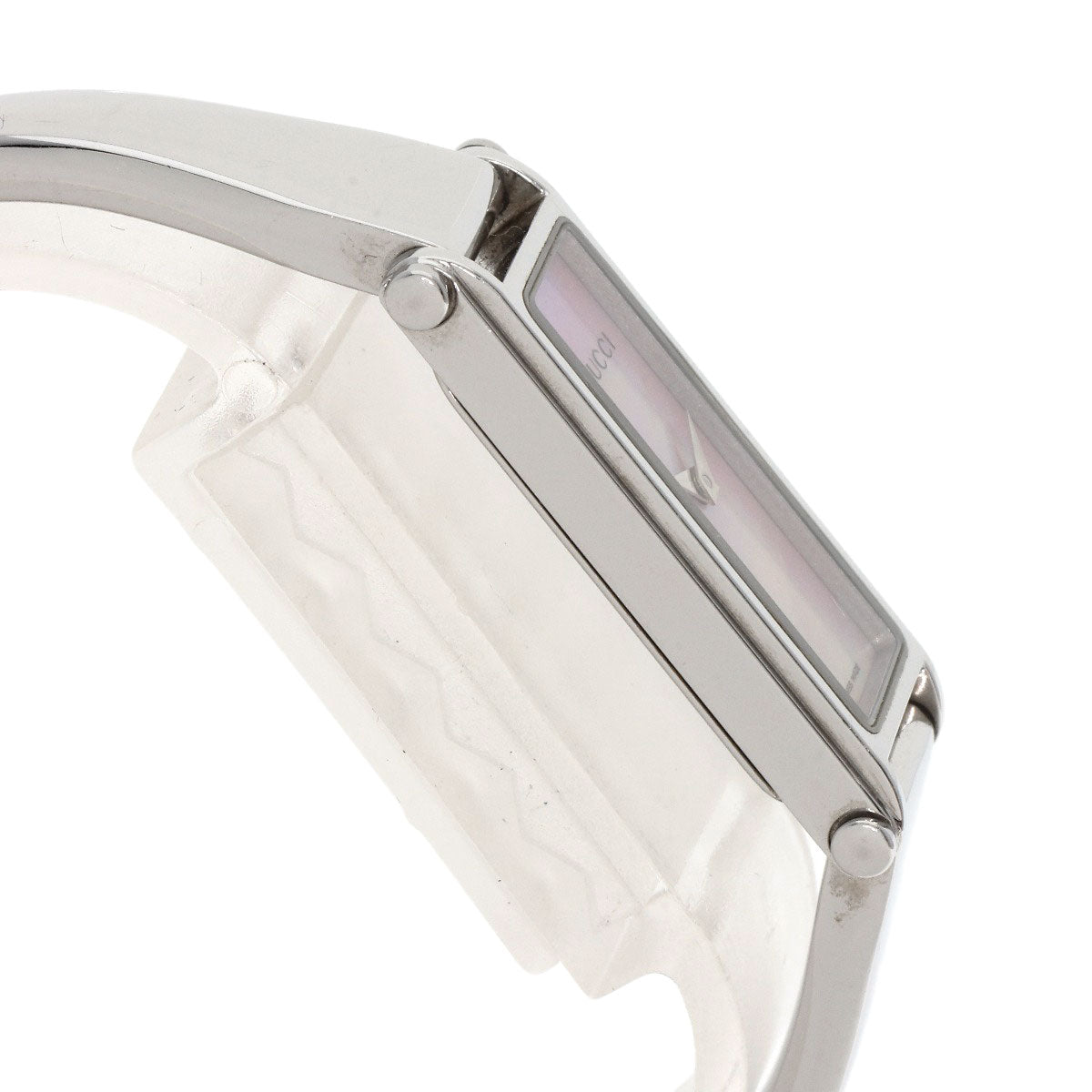 Gucci Watches Quartz 1500L Stainless Steel , Stainless Steel Silver Square Face Pink Shell Dial