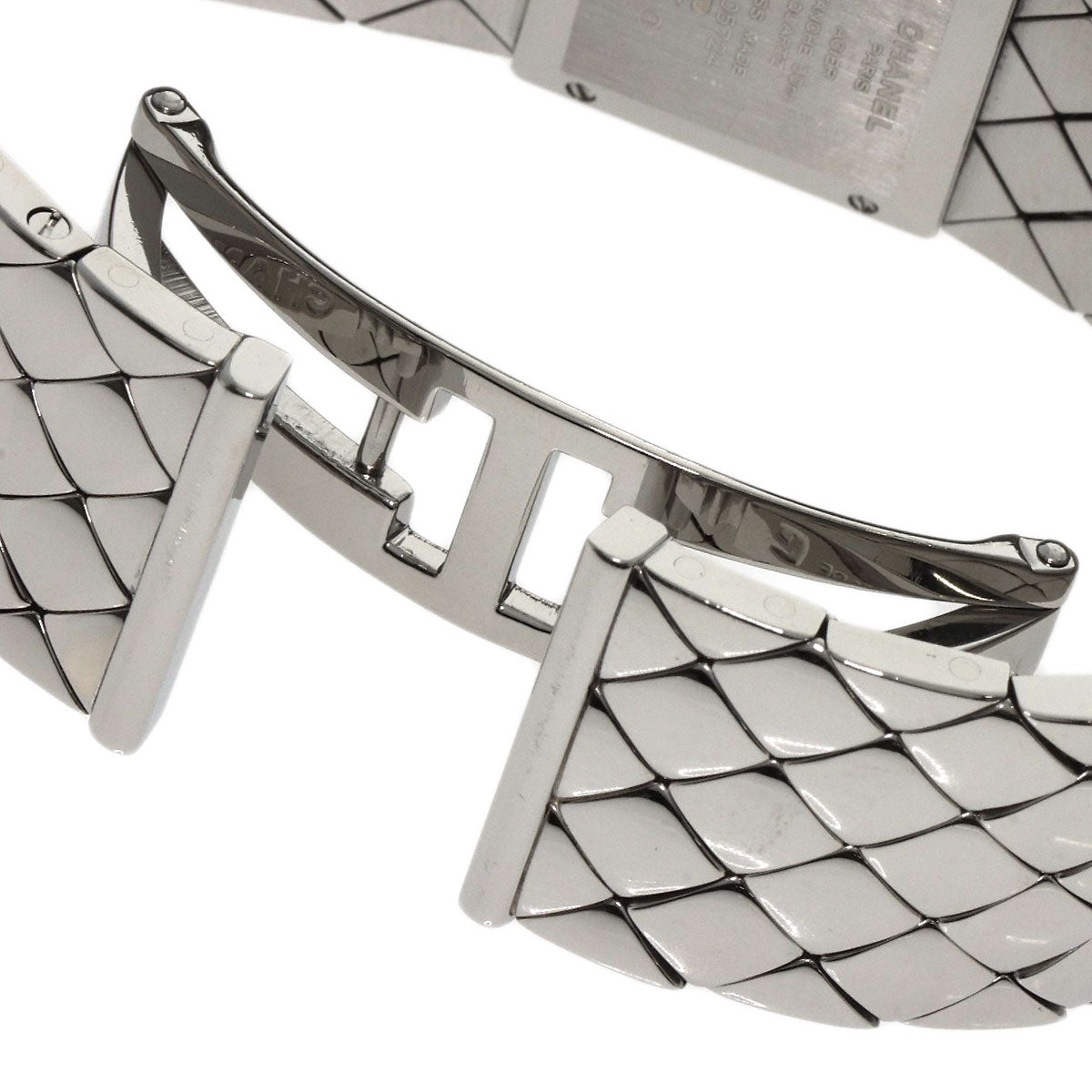 Chanel Watches Quartz H0489 Stainless Steel, Stainless Steel, Diamond Silver Matrasse Diamond Black