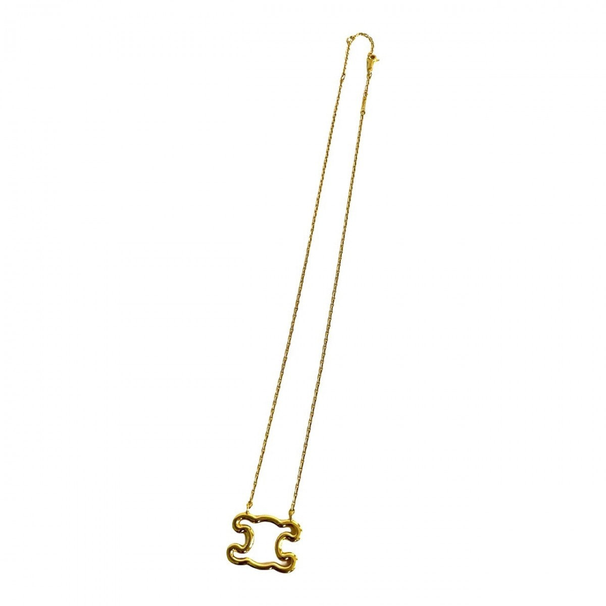 Celine Necklace Gold Plated Gold Triomphe Frame Women