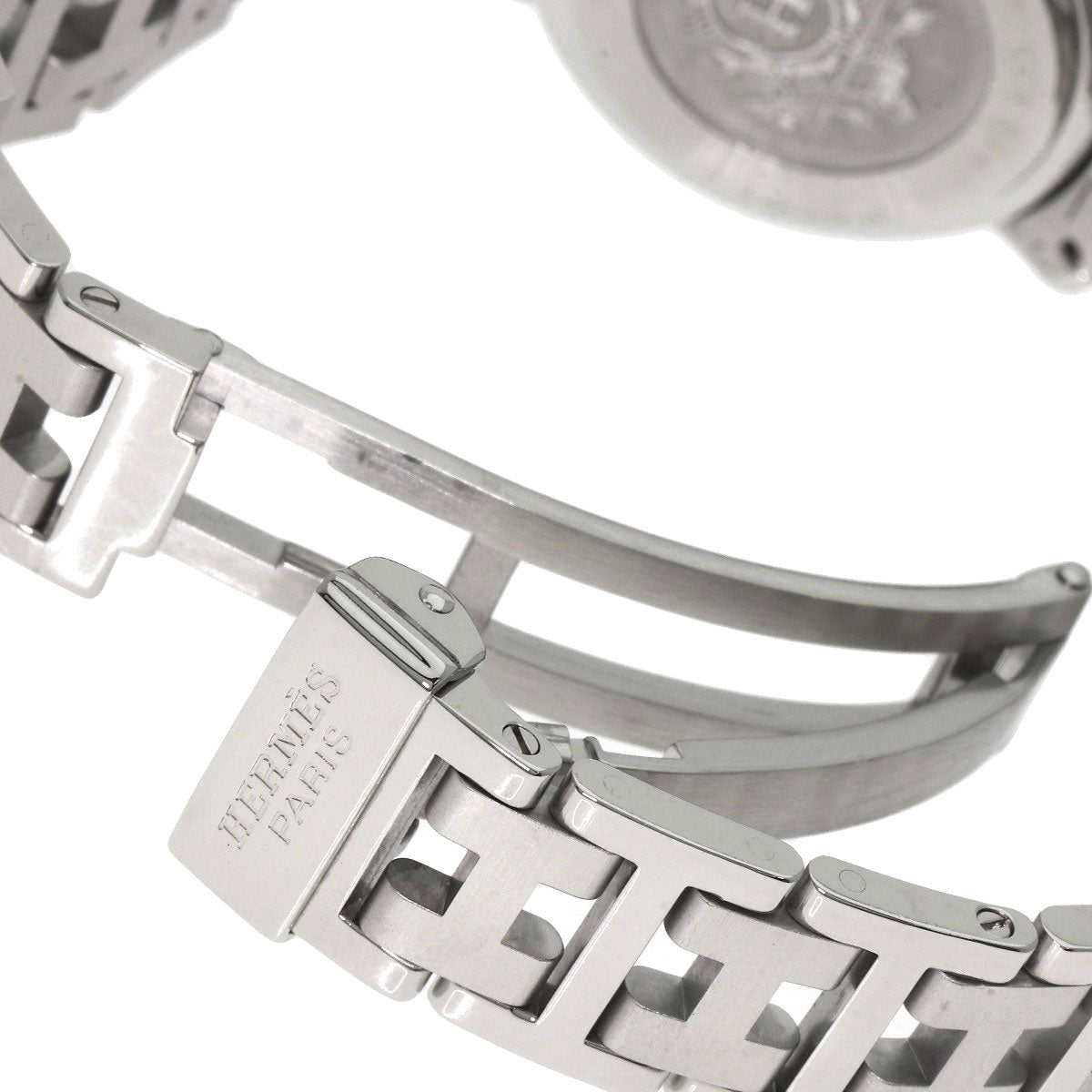Hermes Watches Quartz Cl4.210 Stainless Steel , Stainless Steel Silver Clipper White Dial Women