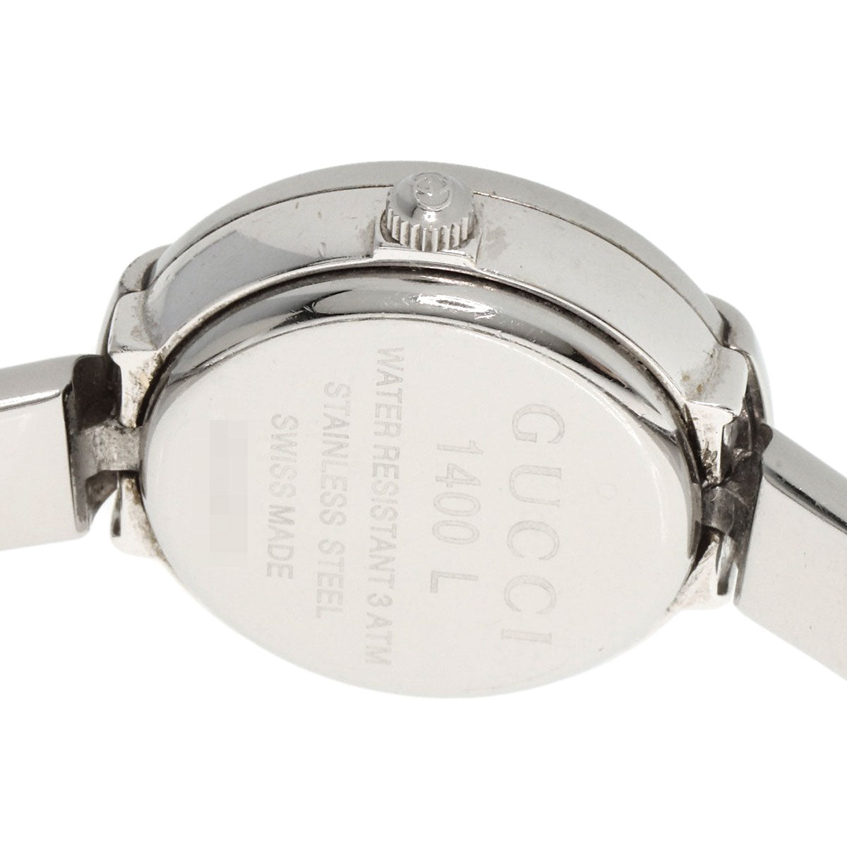 Gucci Watches Quartz 1400L Stainless Steel , Stainless Steel Silver Round Face Black Dial Women