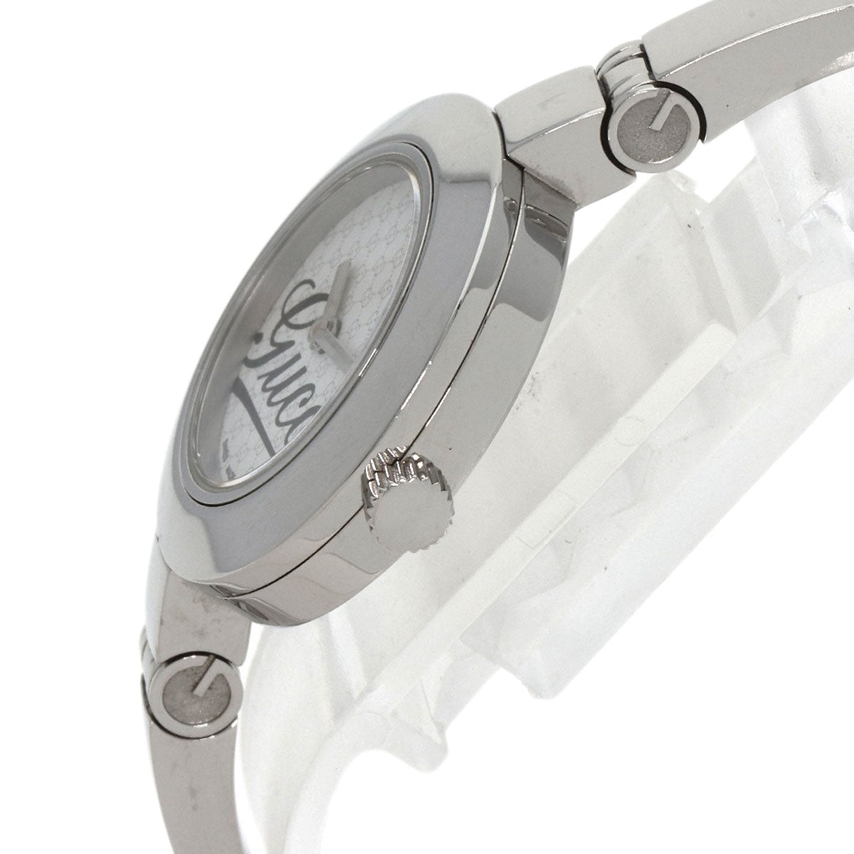 Gucci Watches Quartz 105 Stainless Steel , Stainless Steel Silver Round Face White Dial Women