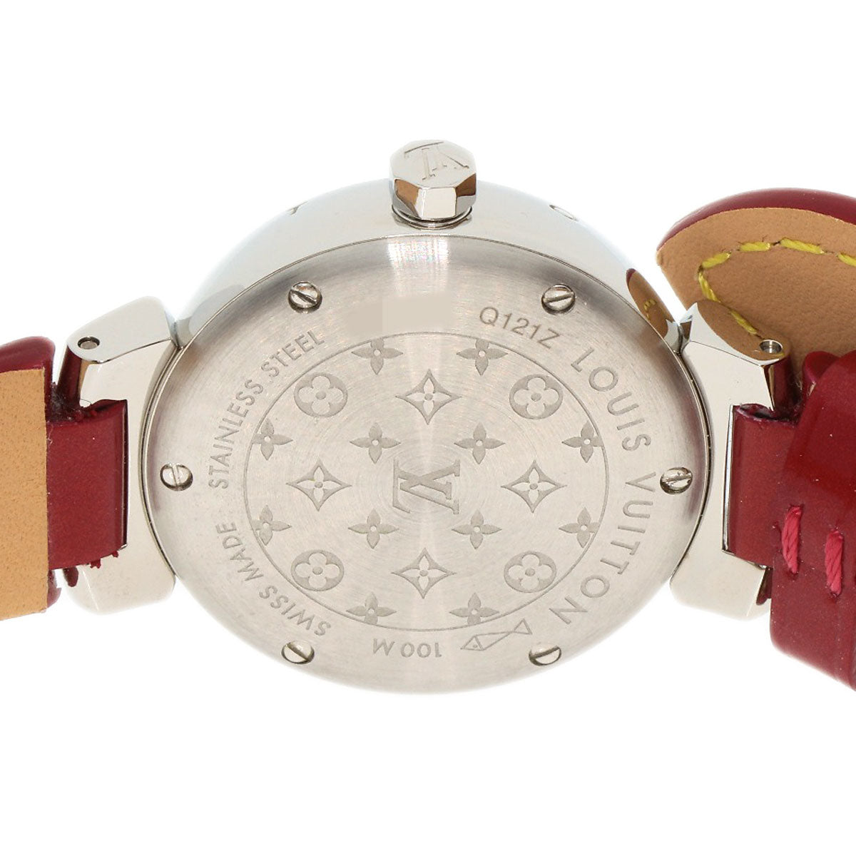 Louis Vuitton Watches Quartz Q121Z Stainless Steel Silver Tambour Heart Red Dial