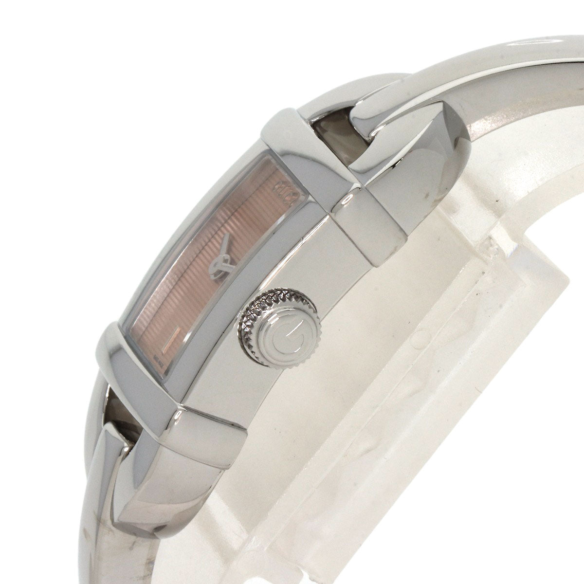 Gucci Watches Quartz 6800L Stainless Steel , Stainless Steel Silver Square Face Orange Dial Women
