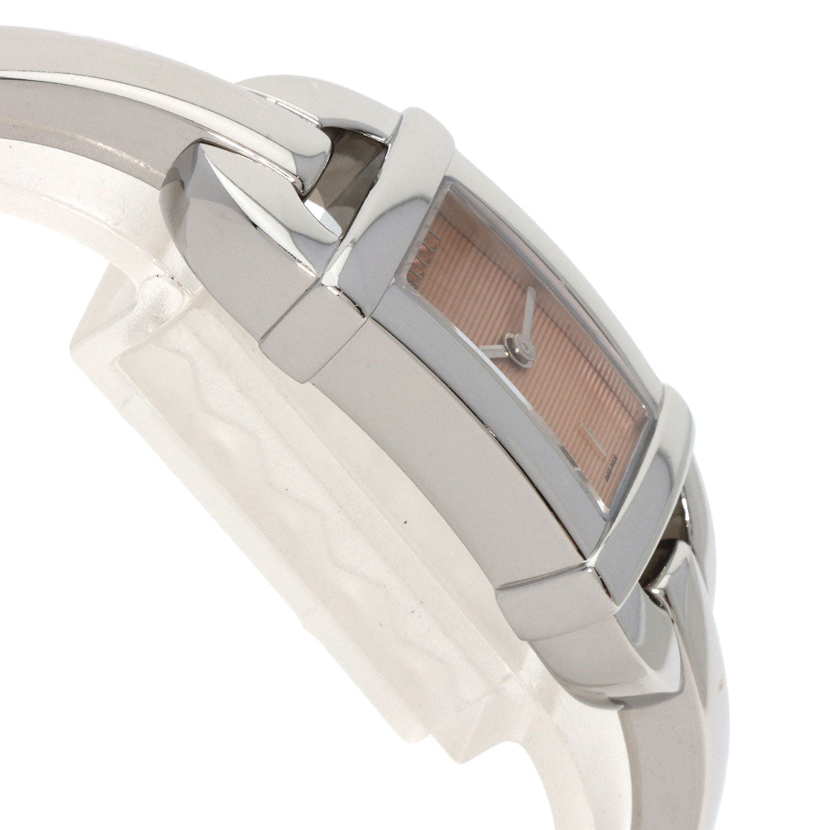 Gucci Watches Quartz 6800L Stainless Steel , Stainless Steel Silver Square Face Orange Dial Women