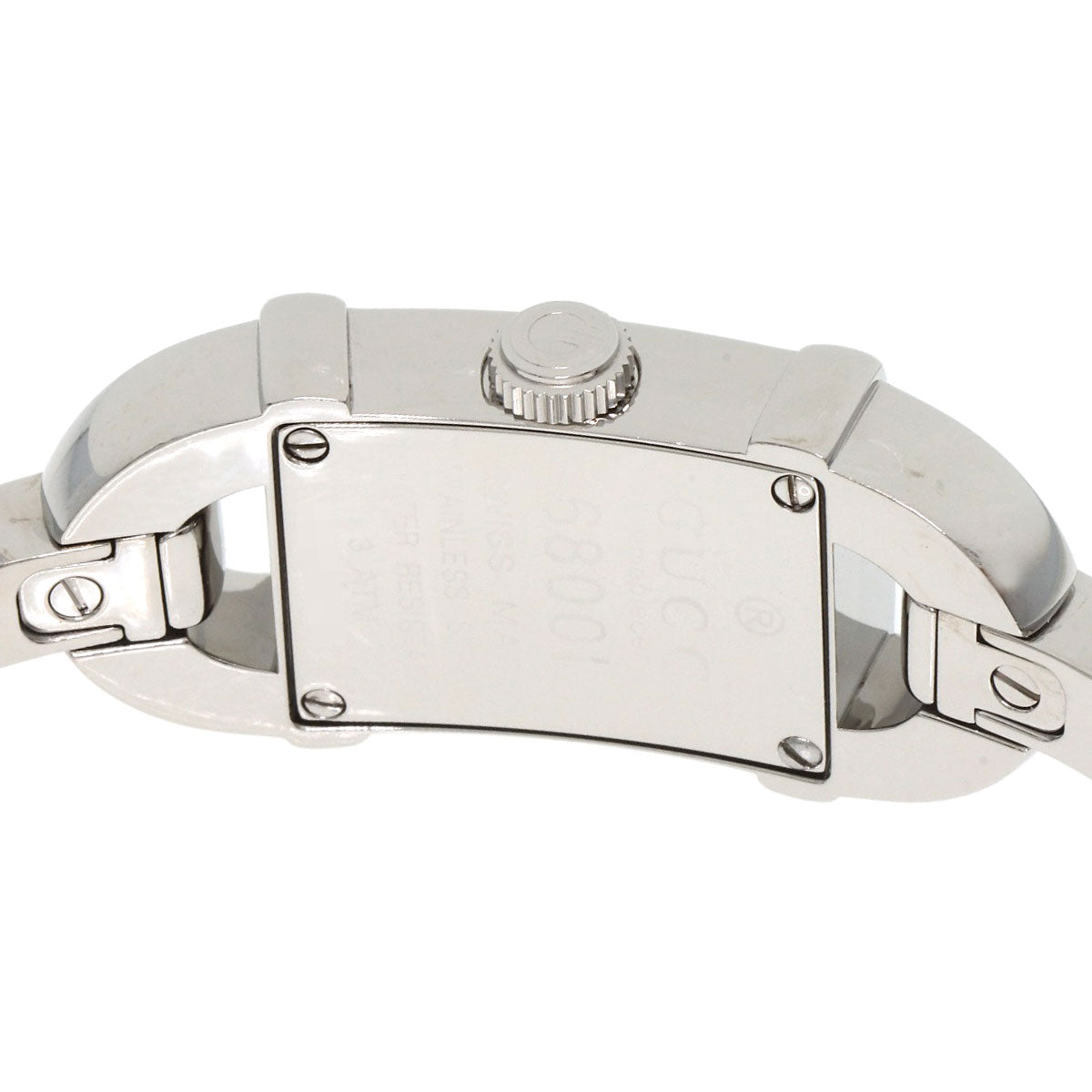 Gucci Watches Quartz 6800L Stainless Steel , Stainless Steel Silver Square Face Orange Dial Women