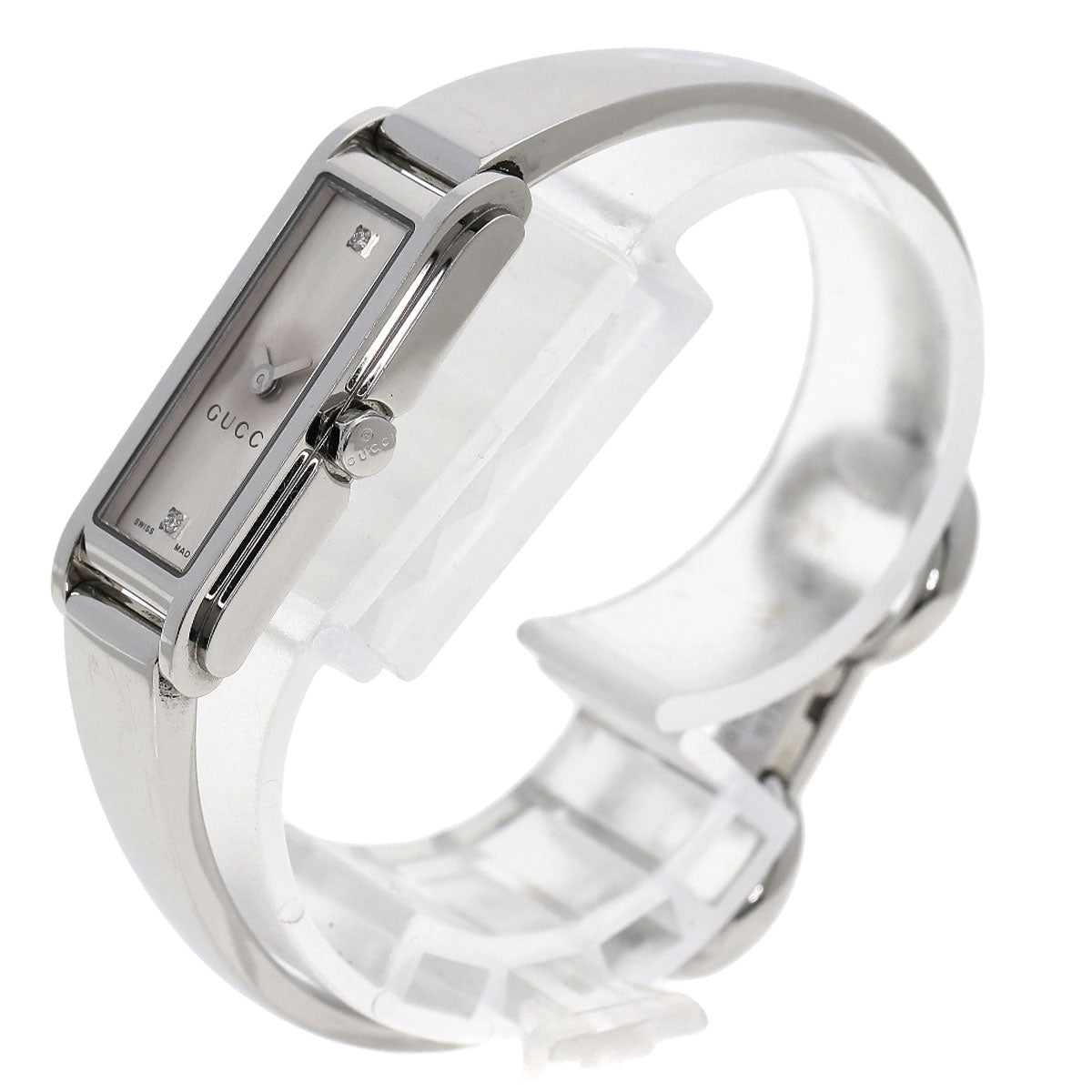 Gucci Watches Quartz 109 Stainless Steel , Stainless Steel Silver Square Face 2P Diamond Silver