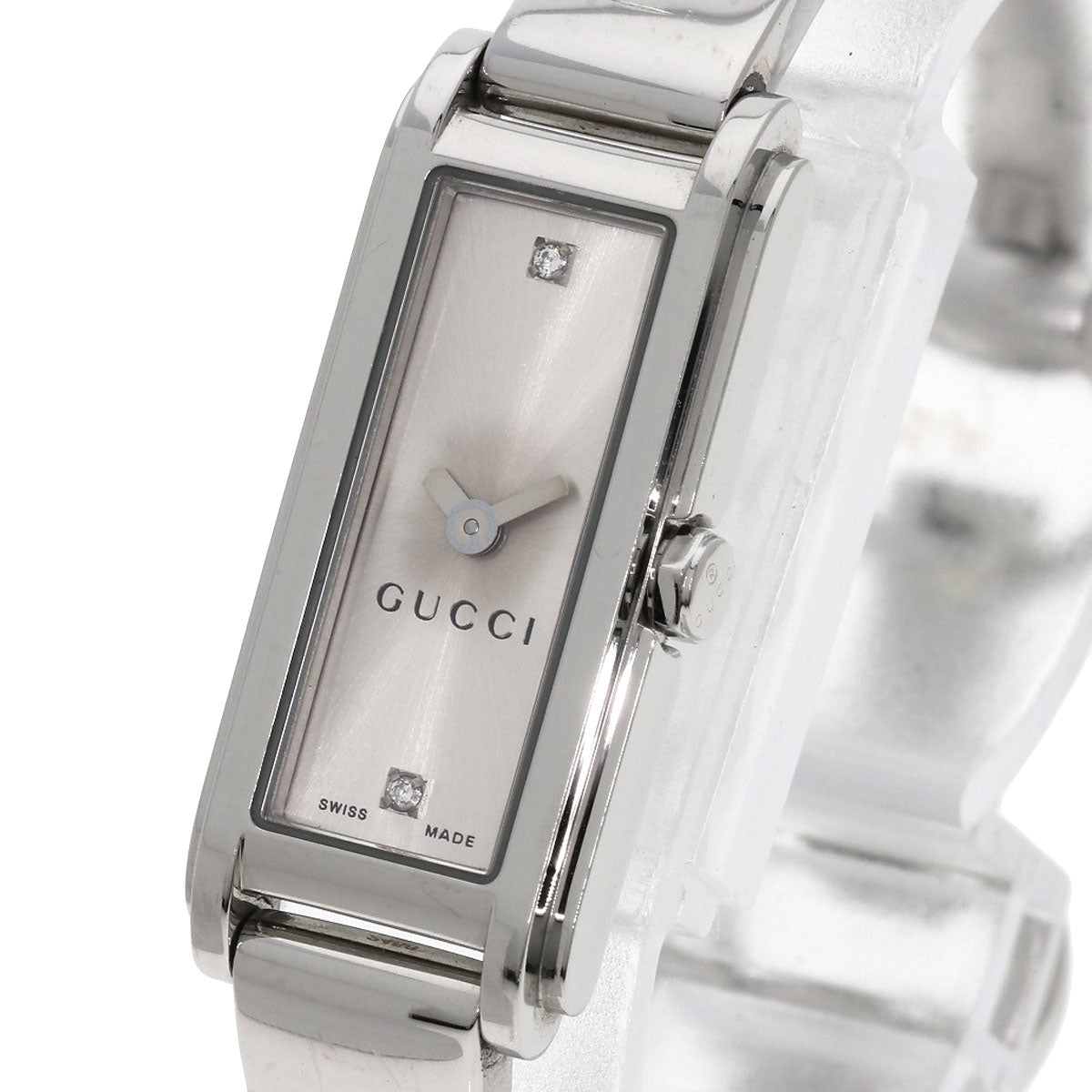 Gucci Watches Quartz 109 Stainless Steel , Stainless Steel Silver Square Face 2P Diamond Silver