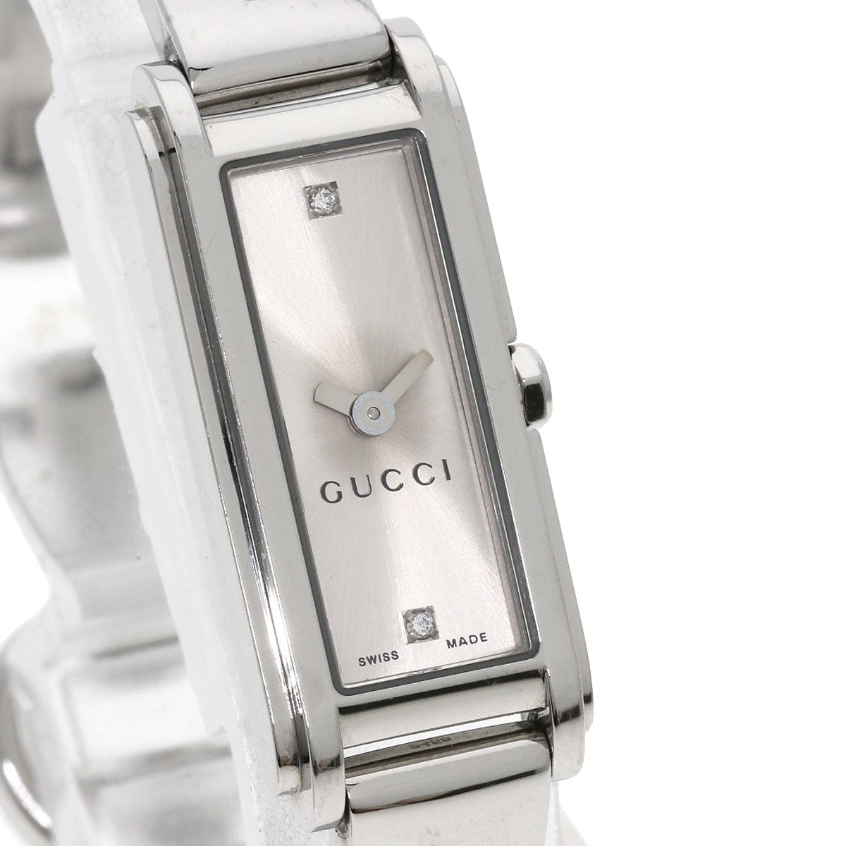 Gucci Watches Quartz 109 Stainless Steel , Stainless Steel Silver Square Face 2P Diamond Silver