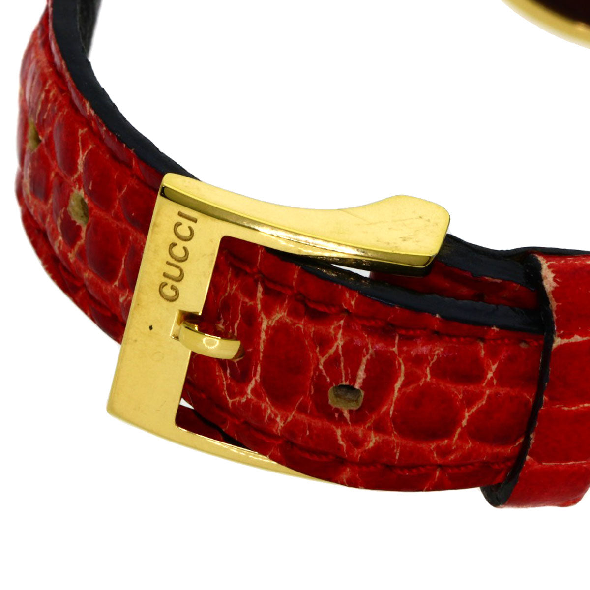 Gucci Watches Quartz Gold Plated, Leather Gold Sherry Line Ivory Dial Women