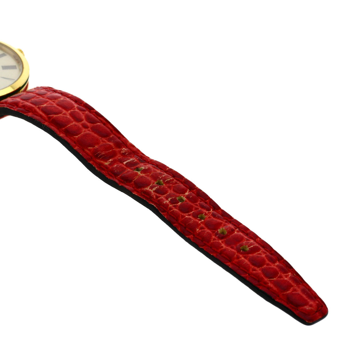 Gucci Watches Quartz Gold Plated, Leather Gold Sherry Line Ivory Dial Women
