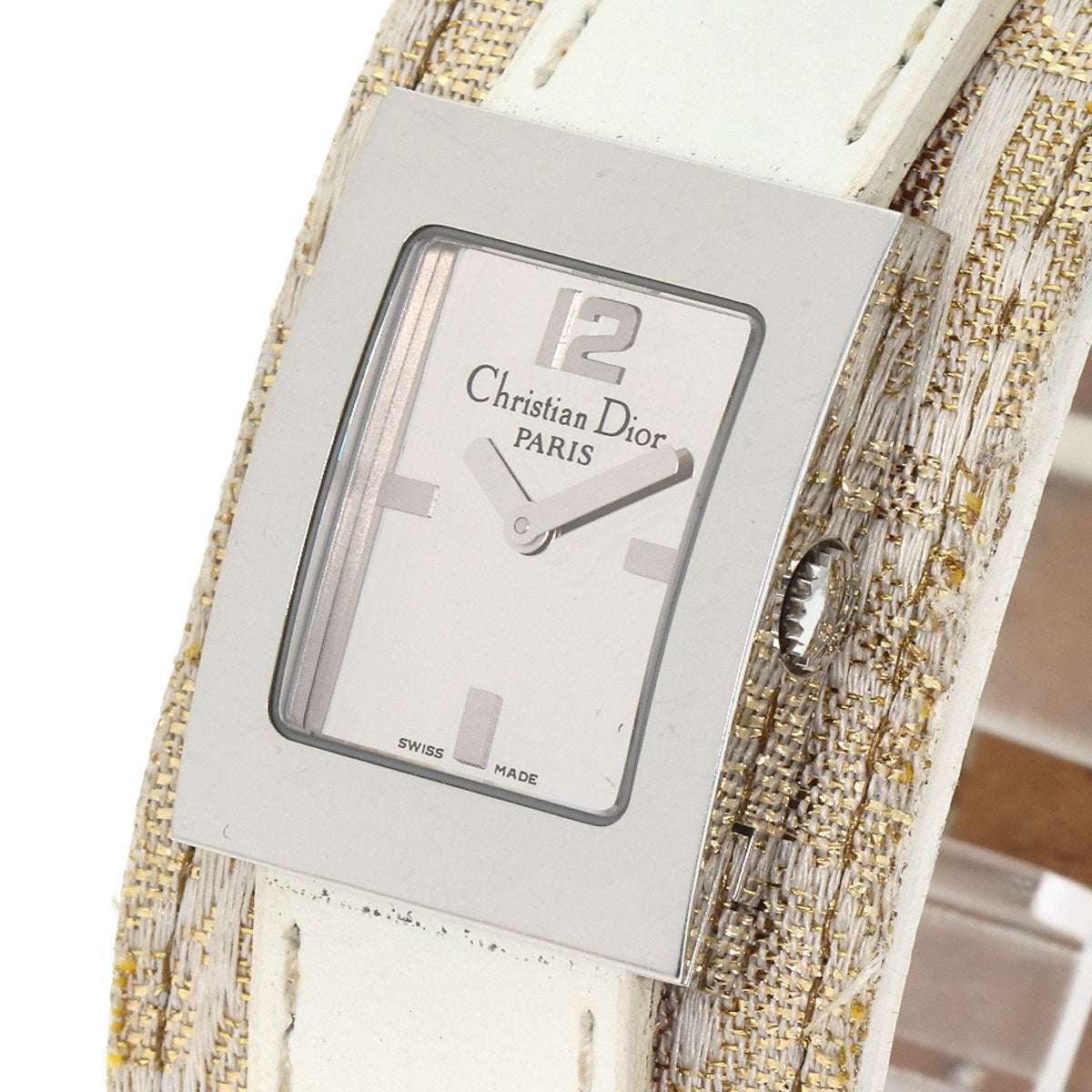Christian Dior Watches Quartz D78-109 Stainless Steel, Leather Silver Maris Silver Dial Women
