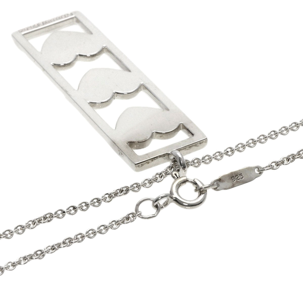 Tiffany&Co. Necklace Sv Silver Triple Heart Plate Women