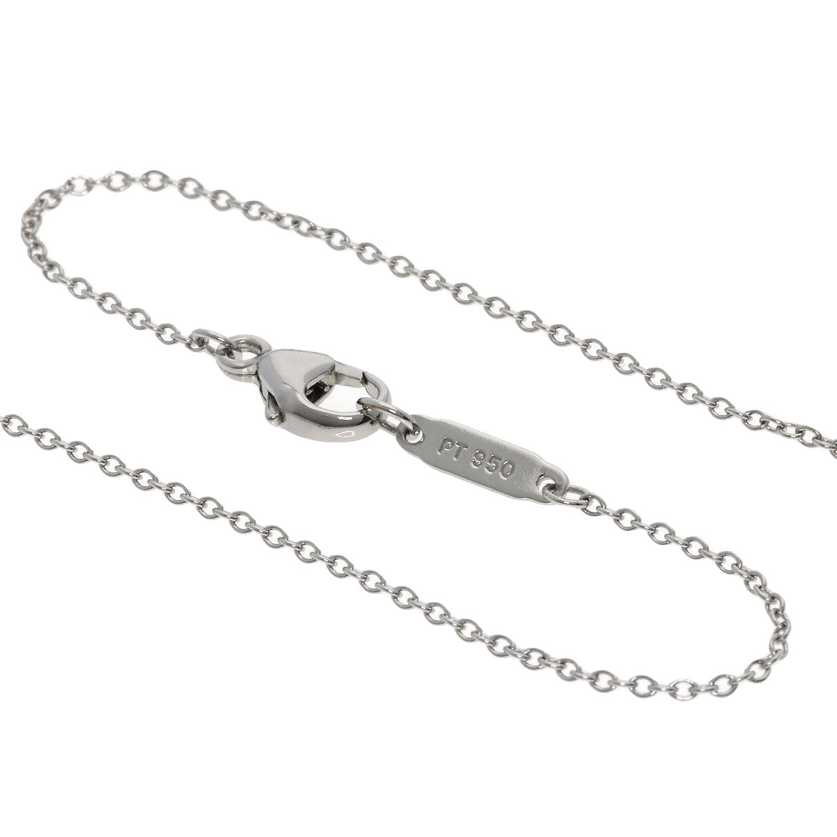 Tiffany&Co. Necklace Pt950 Silver Metro Heart Diamond