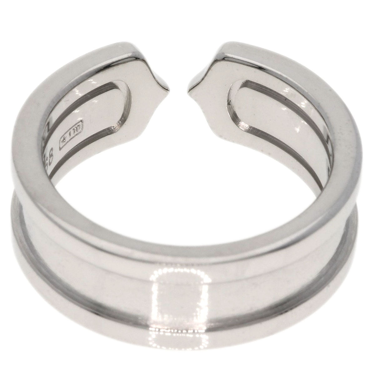 Cartier Ring K18Wg Silver C2 Ring # 48 Women