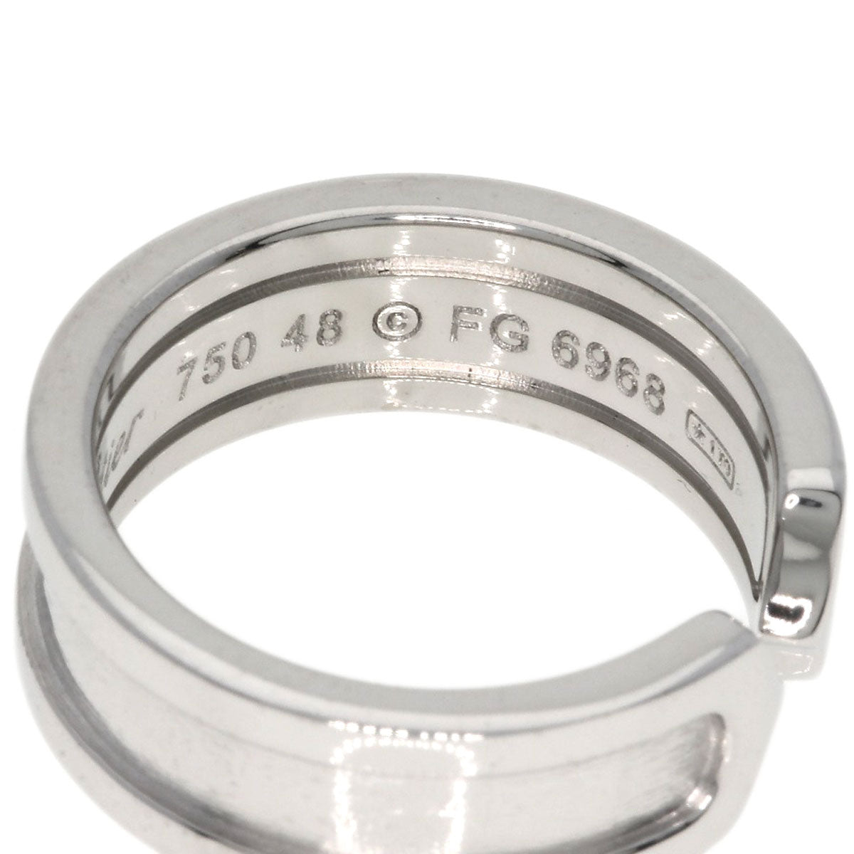 Cartier Ring K18Wg Silver C2 Ring # 48 Women