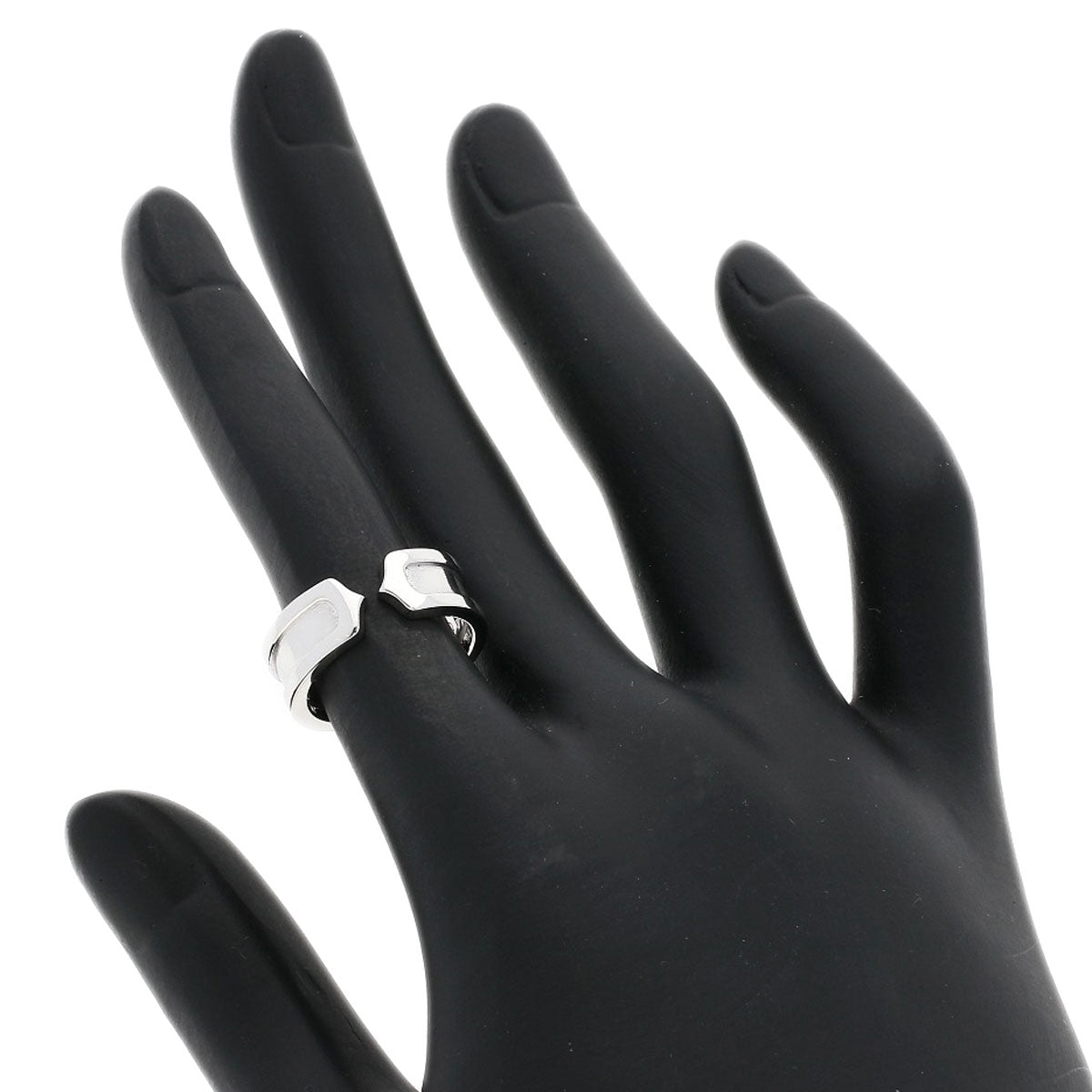 Cartier Ring K18Wg Silver C2 Ring # 48 Women
