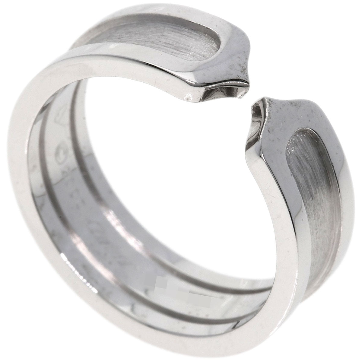 Cartier Ring K18Wg Silver C2 Sm #53