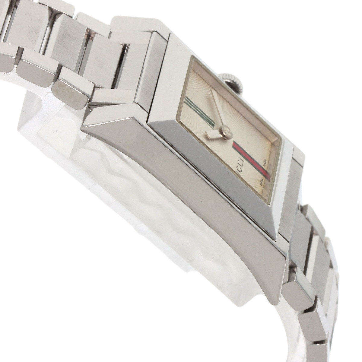 Gucci Watches Quartz 111L Stainless Steel , Stainless Steel Silver Square Face Ivory Dial Women