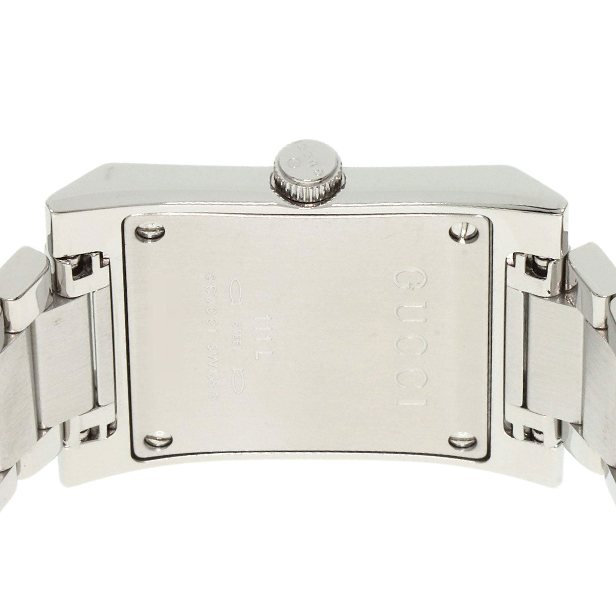 Gucci Watches Quartz 111L Stainless Steel , Stainless Steel Silver Square Face Ivory Dial Women