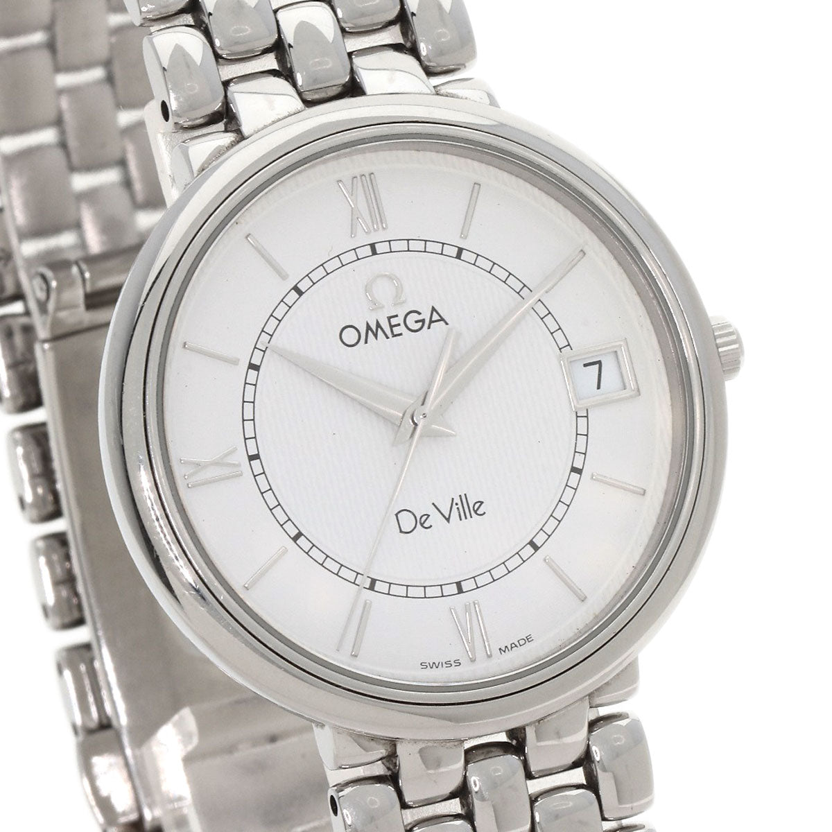 Omega Watches Quartz 7514.31.00 Stainless Steel , Stainless Steel Silver De Ville Prestige White