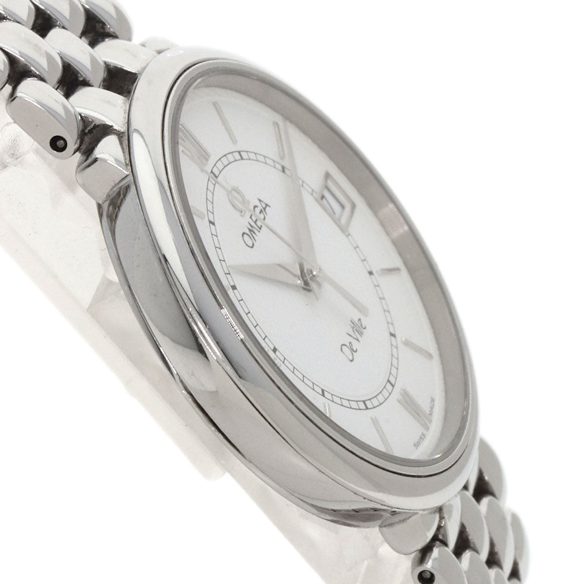 Omega Watches Quartz 7514.31.00 Stainless Steel , Stainless Steel Silver De Ville Prestige White