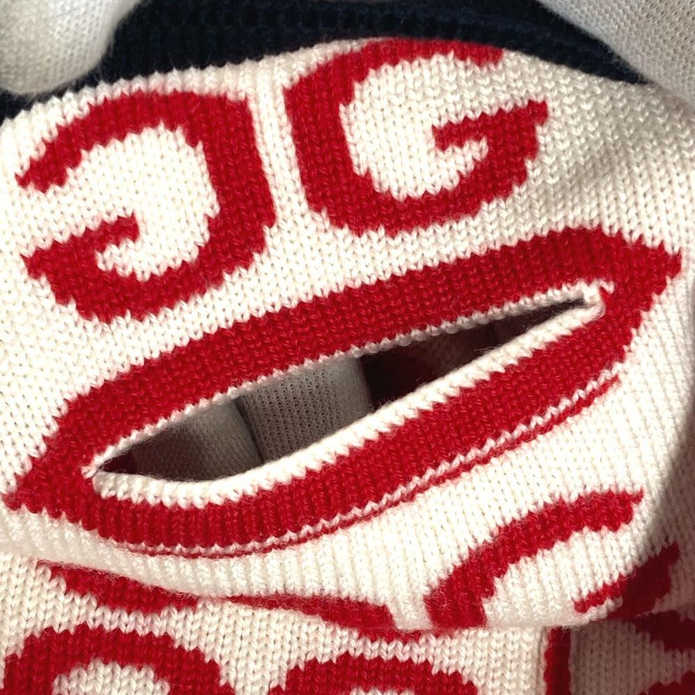 Gucci Scarf Wool Red Logo Neck Warmer Unisex(Unisex)