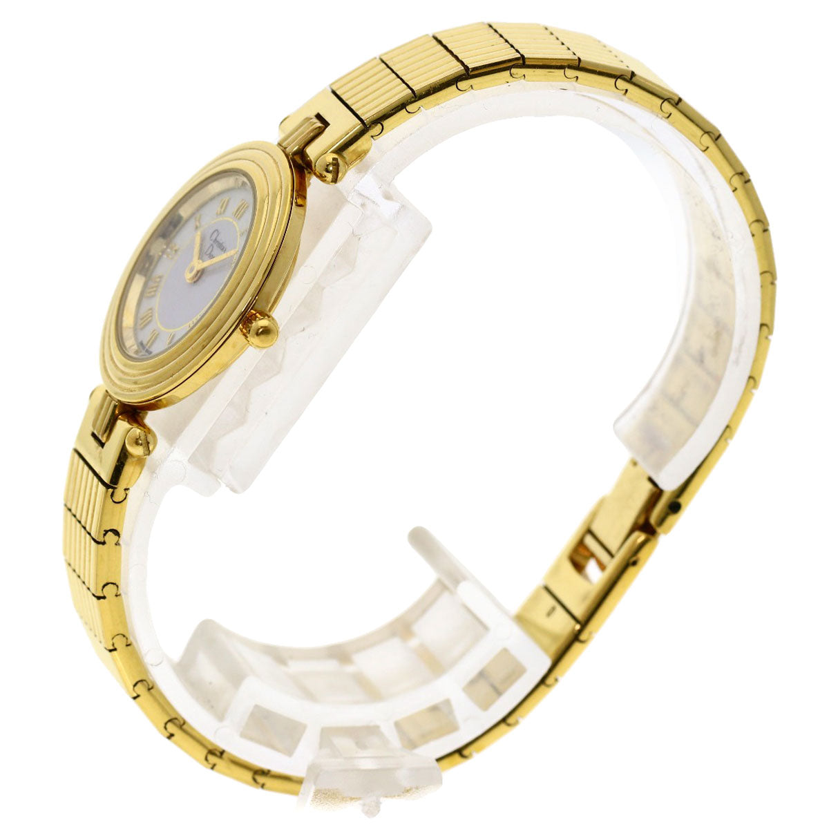 Christian Dior Watches Quartz 3051 Gold Plated , Gold Plated Gold Round Face White Dial Women