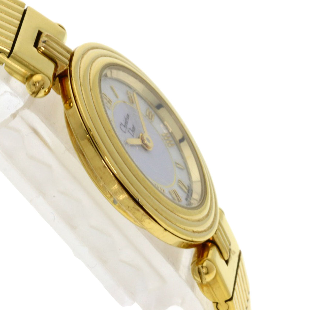 Christian Dior Watches Quartz 3051 Gold Plated , Gold Plated Gold Round Face White Dial Women