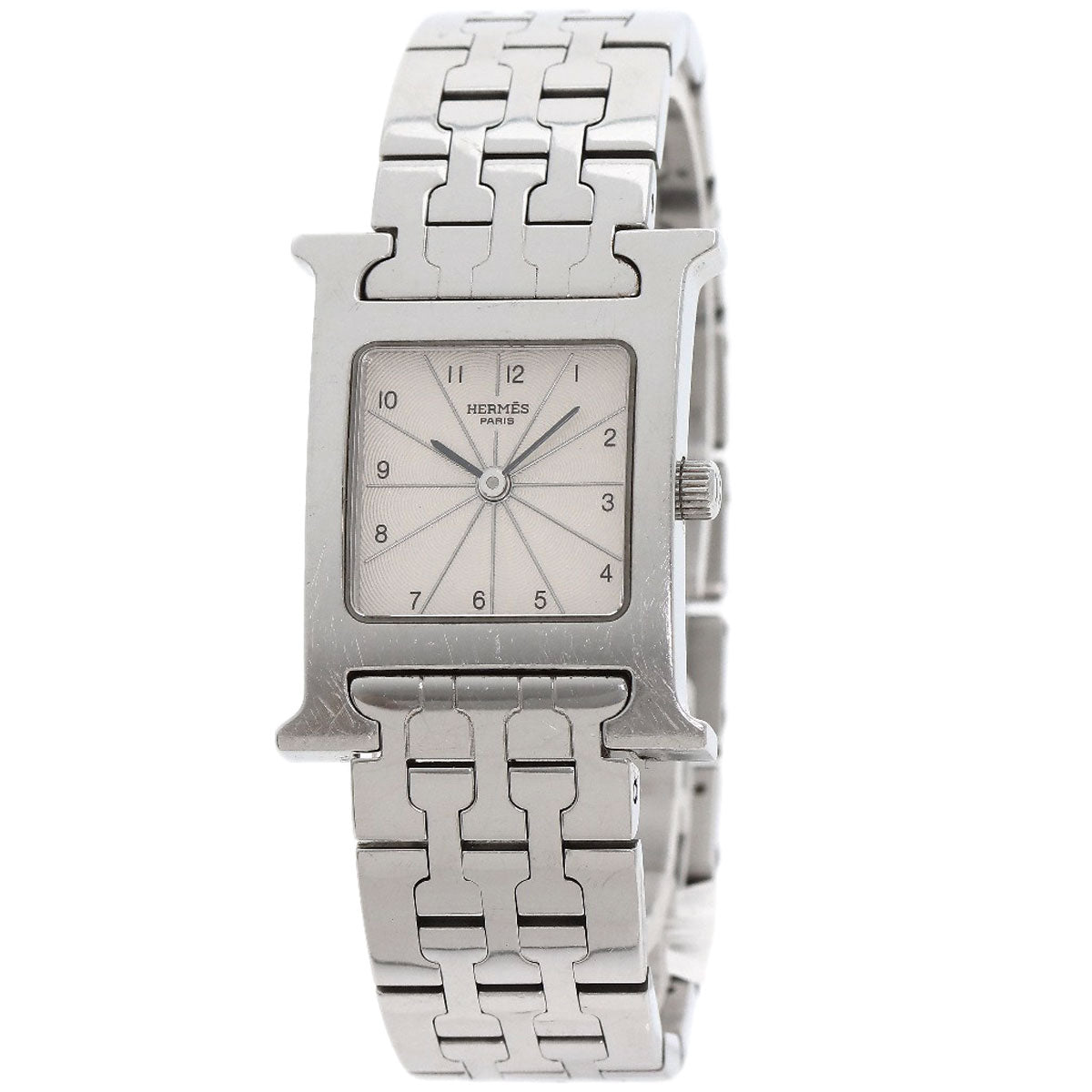 Hermes Watches Quartz Hh1.210 Stainless Steel , Stainless Steel Silver H Watch Silver Dial Women