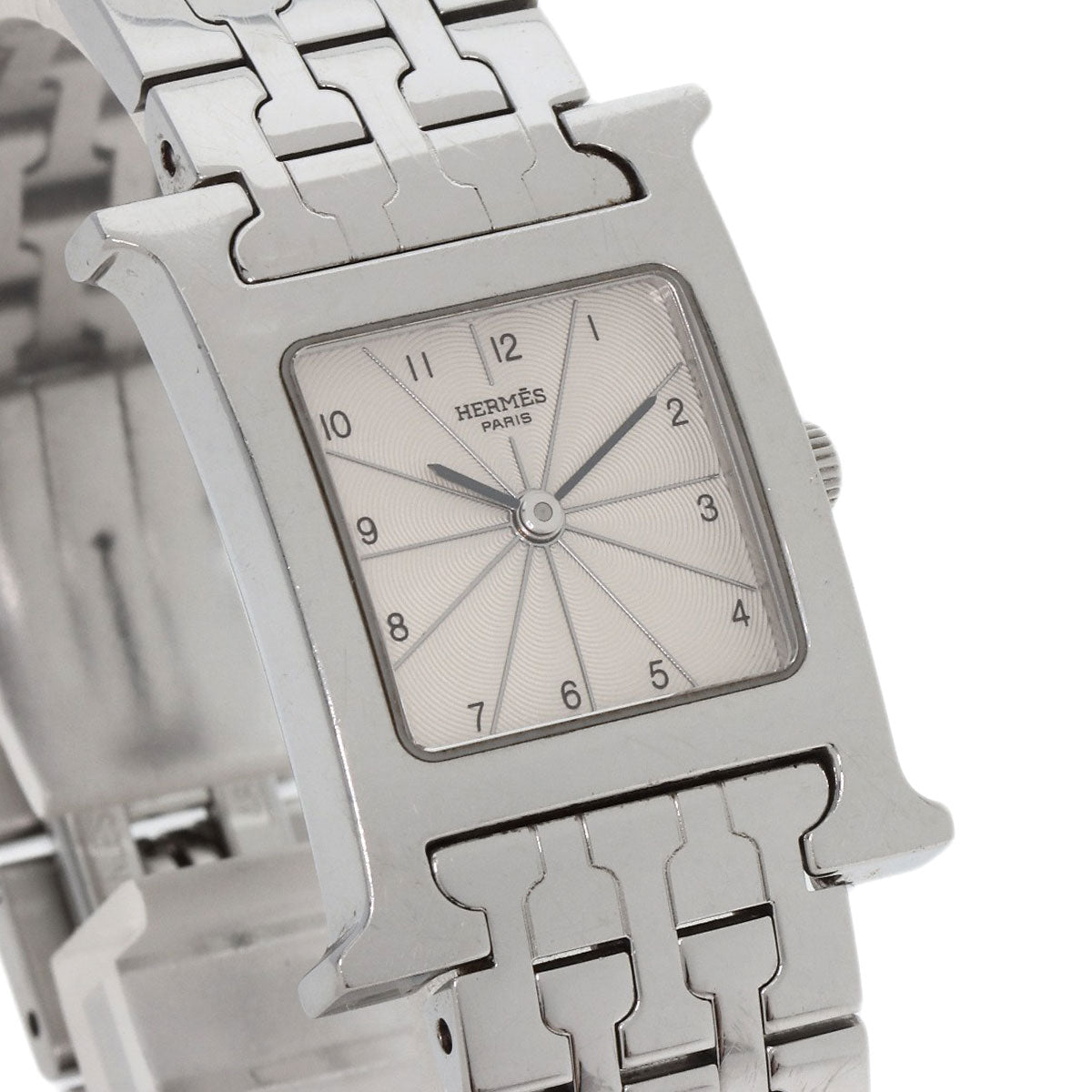 Hermes Watches Quartz Hh1.210 Stainless Steel , Stainless Steel Silver H Watch Silver Dial Women