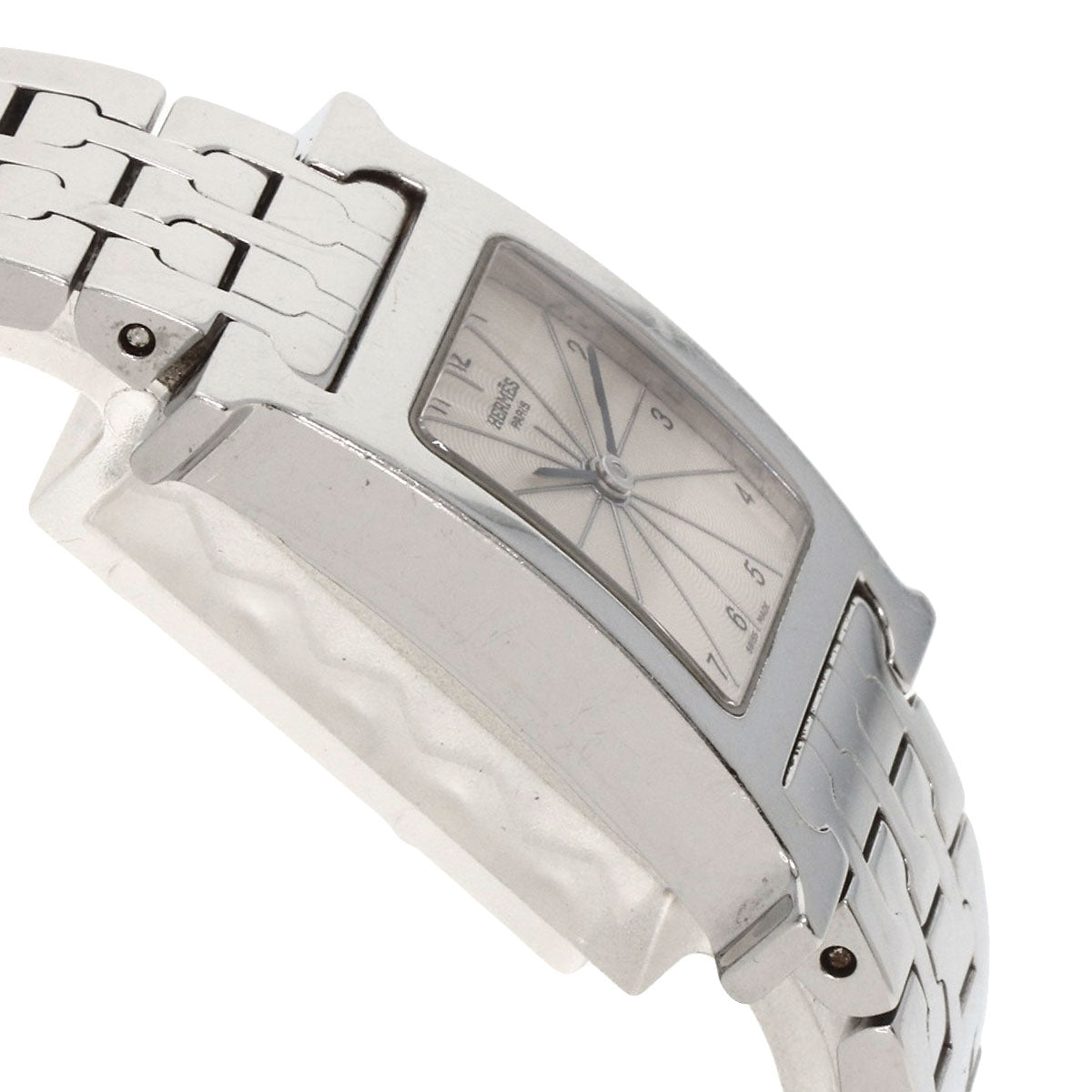Hermes Watches Quartz Hh1.210 Stainless Steel , Stainless Steel Silver H Watch Silver Dial Women