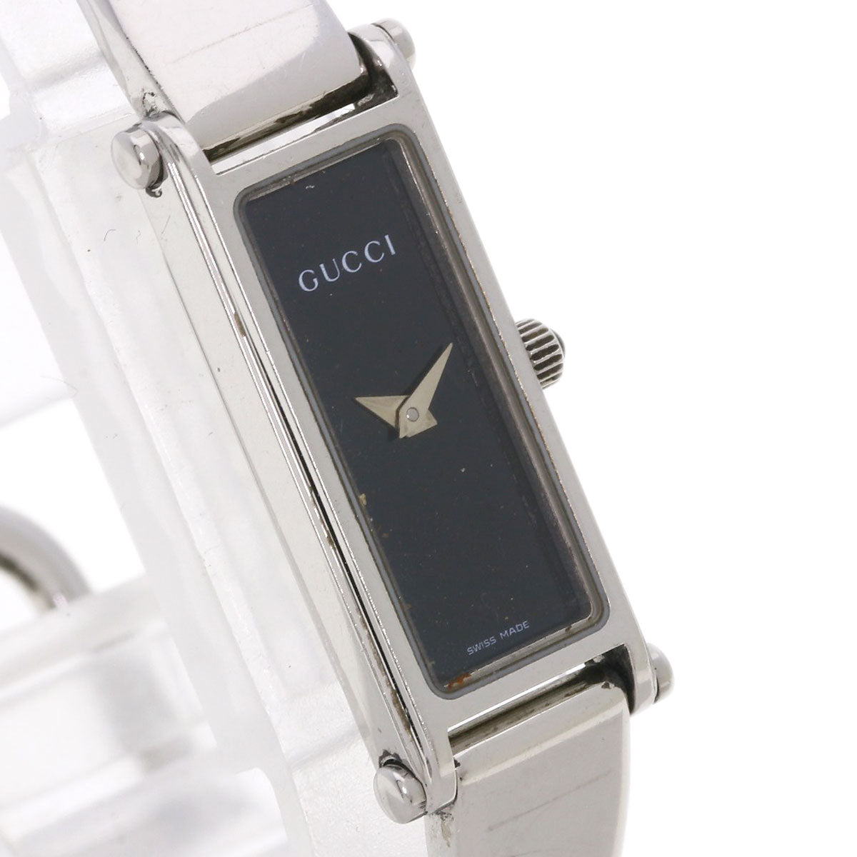 Gucci Watches Quartz Stainless Steel , Stainless Steel Silver 1500L Black Dial Women