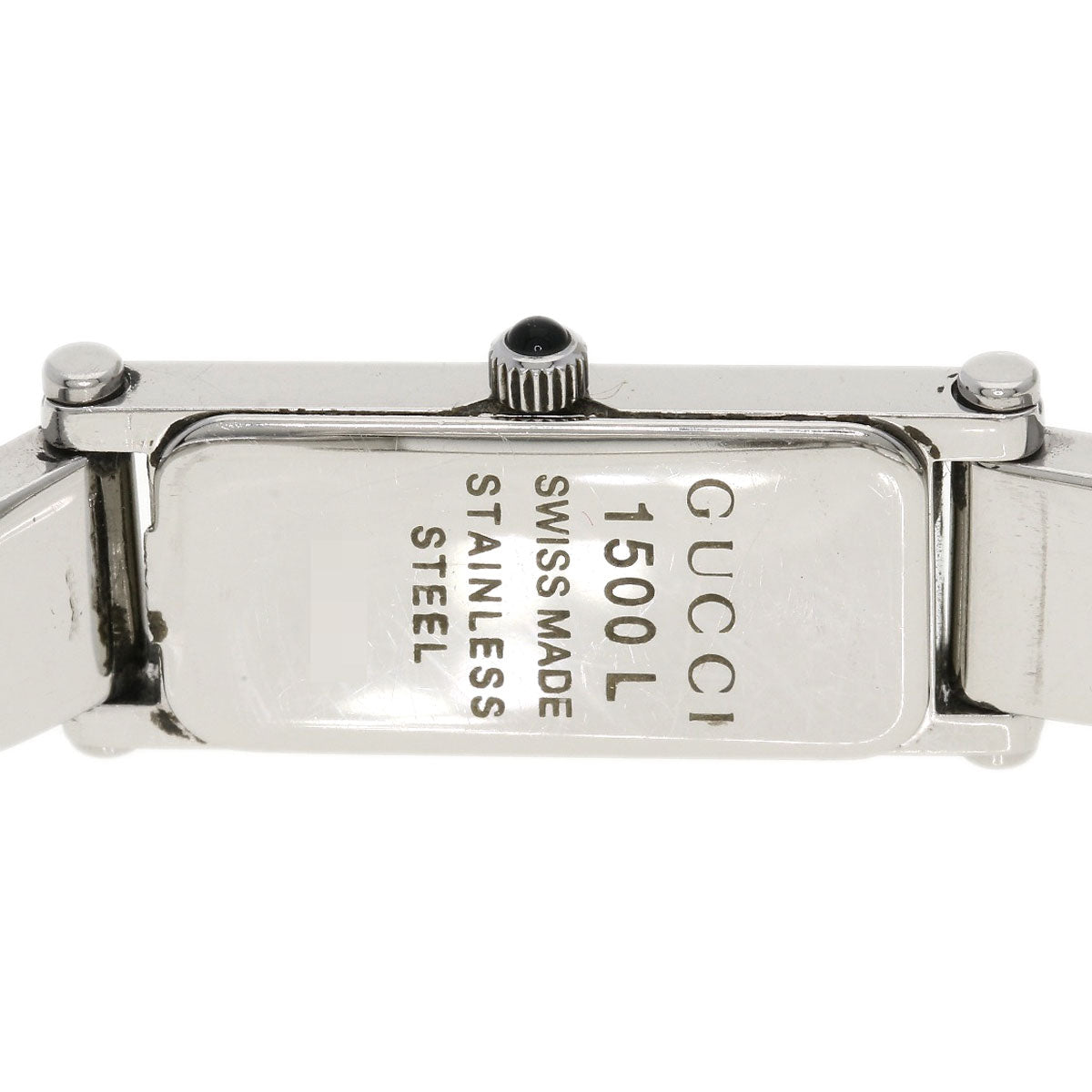 Gucci Watches Quartz Stainless Steel , Stainless Steel Silver 1500L Black Dial Women
