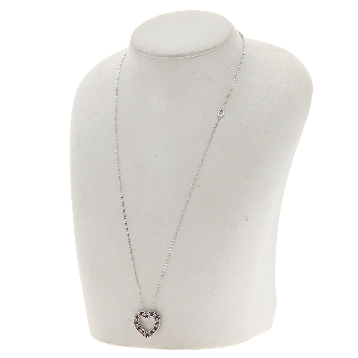 Damiani Necklace K18Wg Silver Belle Epoque Heart Ruby Diamond